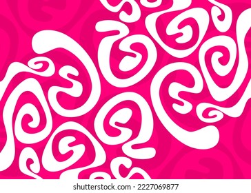 Abstract background with cute wavy and curly lines pattern