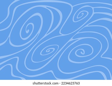 Abstract background with cute wavy and curly line pattern