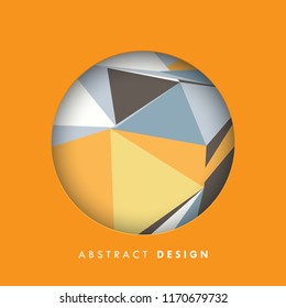 Abstract background with cutout showing low poly design