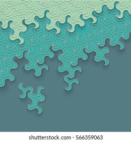 Abstract background, cutting out colored paper with shadow.