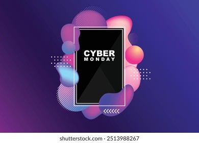 abstract background cyber monday with gradient color and liquid shape