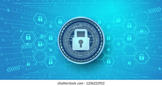 Abstract background of cyber security and information or network protection.