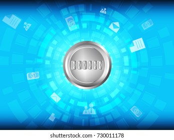 Abstract background for cyber security technology, Information cyber security concept. Vector illustration.