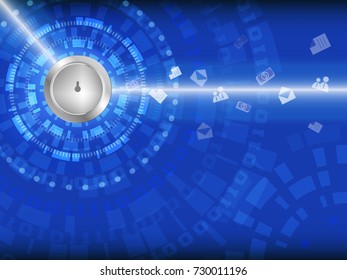Abstract background for cyber security technology, Information cyber security concept. Vector illustration.