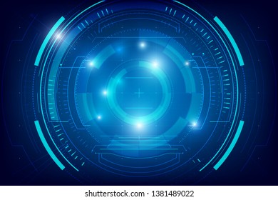 Abstract background for cyber technology futuristic concept on the dark blue background vector illustration