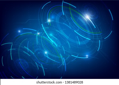 Abstract background for cyber technology futuristic concept on the dark blue background vector illustration