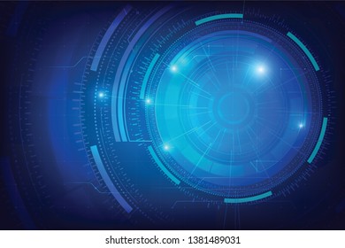 Abstract background for cyber technology futuristic concept on the dark blue background vector illustration
