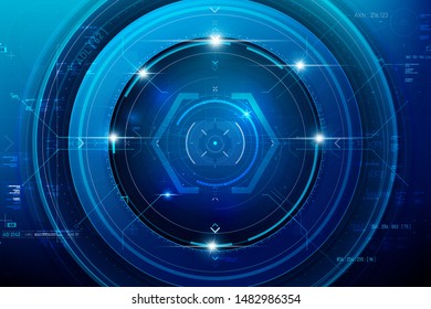 Abstract background for cyber technology futuristic concept on the dark blue background vector illustration