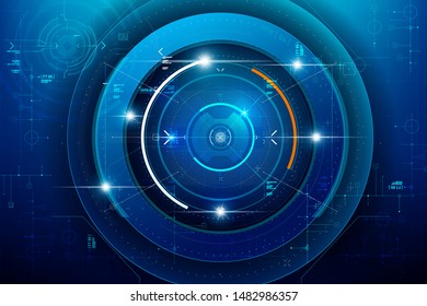 Abstract background for cyber technology futuristic concept on the dark blue background vector illustration