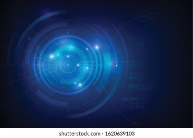 Abstract background for cyber technology futuristic concept on the dark blue background vector illustration