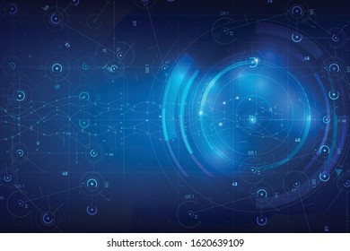Abstract background for cyber technology futuristic concept on the dark blue background vector illustration