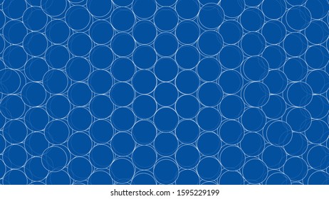 Abstract background of cylinders outline. Vector rendering of 3d. Wire-frame style. The layers of visible and invisible lines are separated