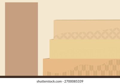 Abstrakter Hintergrund d3, Design aus Papier geschnitten Pop-up-Treppe. 