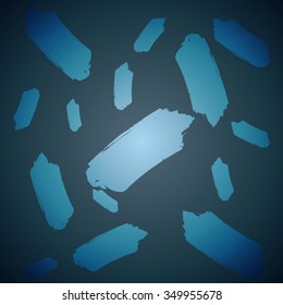 Abstract background with dabs in blue tones against a dark background.