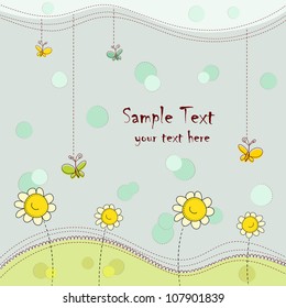 Abstract  background with daisies. Digital scrap booking.