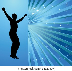 Abstract background with dancers. Vector illustration. Vector illustration