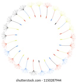 Abstract background of a dandelion for design.  The wind blows the seeds of a dandelion. Template for posters, wallpapers, posters. Vector illustrations.