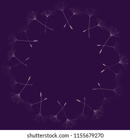 Abstract background of a dandelion for design.  The wind blows the seeds of a dandelion. Template for posters, wallpapers, posters. Vector illustrations.