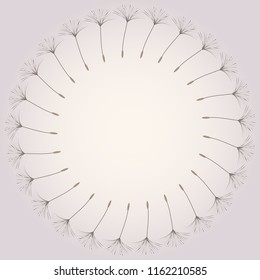 Abstract background of a dandelion for design.  The wind blows the seeds of a dandelion. Template for posters, wallpapers, posters. Vector illustrations.