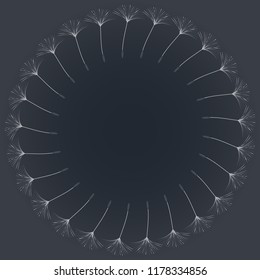 Abstract background of a dandelion for design.  The wind blows the seeds of a dandelion. Template for posters, wallpapers, posters. Vector illustrations.