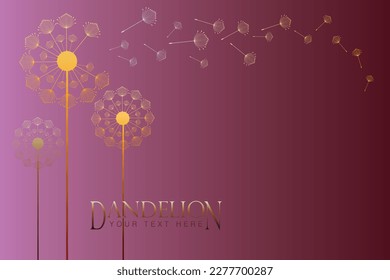 Abstract background of a dandelion for design. The wind blows the seeds of a dandelion.  Vector illustration