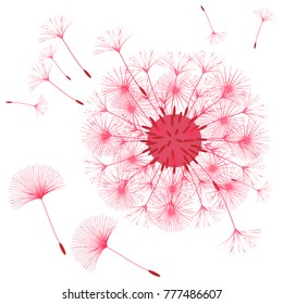 Abstract background of a dandelion for design. The wind blows the seeds of a dandelion. Template for posters, wallpapers, posters. Vector illustrations.