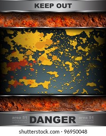 Abstract background with danger warning, vector.