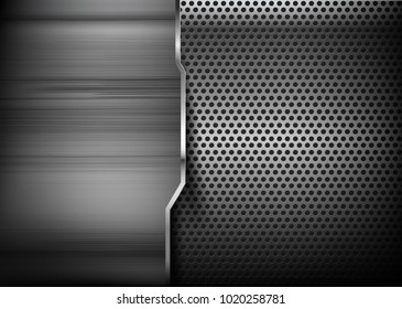 Abstract background dark and black polished metal steel texture vector illustration eps10