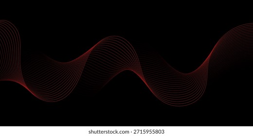 Fondo Abstractas con líneas ondulatorias negras y rojas que fluyen creando un efecto visual moderno dramático.