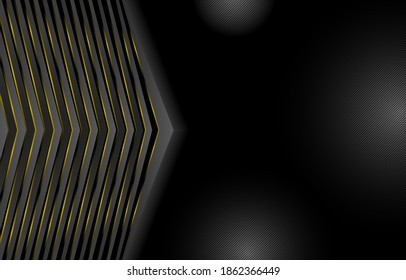 Abstract background dark black, abstract background dark black tech arrows. wavy Vector illustration design technology with white and grey arrows applicable web banner, cover, flyer, poster templates.