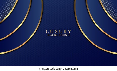 Abstract background with dark blue and golden element