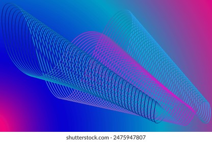 Fondo Abstractas de azul oscuro, azul claro, púrpura claro con una variedad de líneas curvas frescas