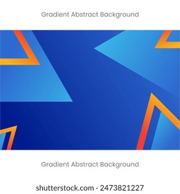 The abstract background is dark blue mixed with orange and light blue.