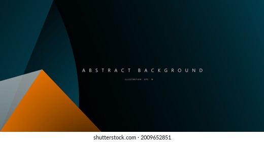 Abstract background with dark blue and orange for corporate concept, template, poster, brochure, website, flyer design. Vector illustration