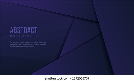 Abstract background with dark blue paper layers. Vector geometric illustration. Graphic minimal design.