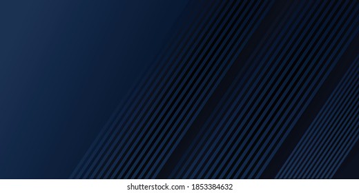 Abstract background dark blue for presentation design. Abstract bright blue color strip pattern luxury dark blue with geometric elements. Vector illustration design. Cool strip wave poster element
