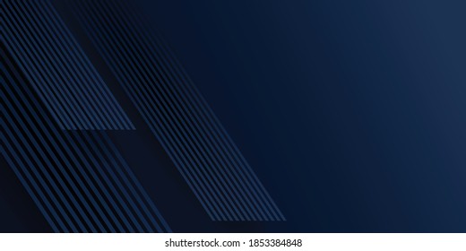 Abstract background dark blue for presentation design. Abstract bright blue color strip pattern luxury dark blue with geometric elements. Vector illustration design. Cool strip wave poster element