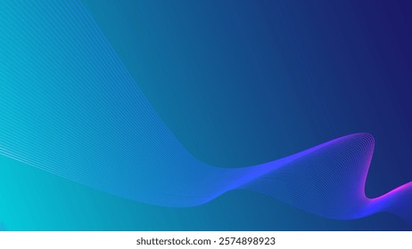 Abstract background with dark blue and sea tones. The background features smooth, flowing gradient wave. Minimal abstract wavy gradient vector background