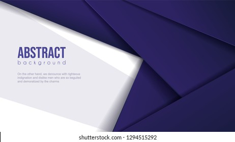 Abstract background with dark blue and white paper layers. Vector geometric illustration. Graphic minimal flat design. Business banner.