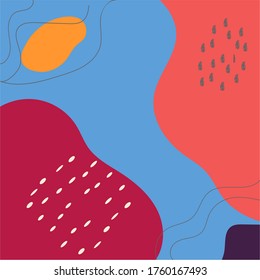 Abstract background. Dark and bright colors. Doodles of objects. Draw a variety of shapes and scribble objects. Modern fashion vector illustrations. Each background is isolated.