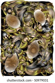 abstract background with dark curls