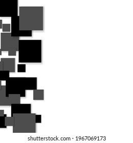 Abstract background of dark and gray squares with shadow, design element
