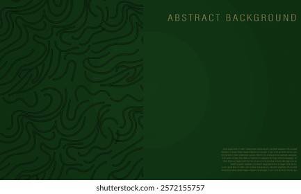 abstract background with a dark green base color. On the left side of the image, there are randomly curved lines creating a dynamic and artistic impression.