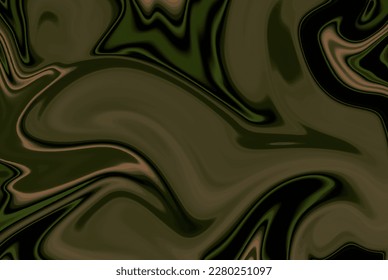 Abstract background of dark green tones liquid acrylic flow, marbling, brochure template, design element