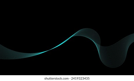 Abstract background with dark green vector design. Luxury and elegant abstract background with line and wave gradation. Template for presentation, banner, web, billboard, etc.