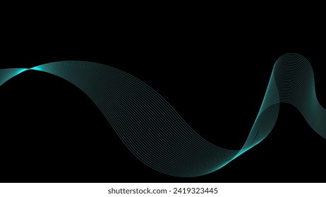 Abstract background with dark green vector design. Luxury and elegant abstract background with line and wave gradation. Template for presentation, banner, web, billboard, etc.