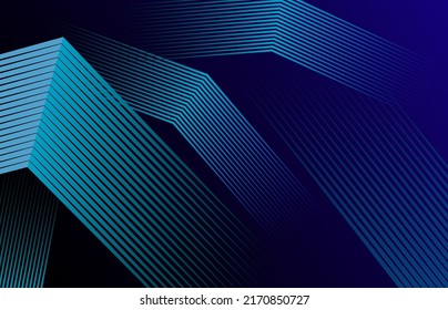 Abstract background of dark lines and corners with blue overlapping layers. texture layer decoration