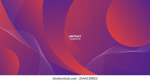 Fundo abstrato em roxo escuro e laranja com formas onduladas simples e linhas brancas. Design novo e brilhante. eps10