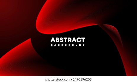 Abstract background, dark red with shining waves. Modern red gradient flowing wave lines. presentation template, business card, Vector illustration
