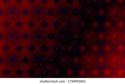 The abstract background is dark reddish and has a faint star pattern with black gradation mixed with reddish tones.
